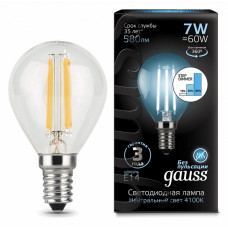 Лампа светодиодная Gauss LED Filament Globe E14 7Вт 4100K 105801207-S